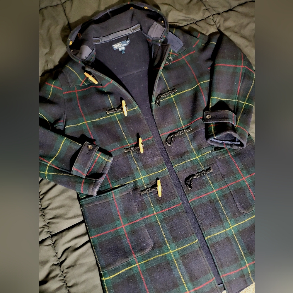 Polo Ralph Lauren Plaid Duffle Coat with Hood